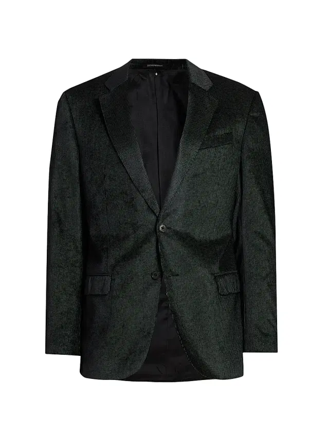 Men's Sateen Grid Dinner Jacket - Green Fancy