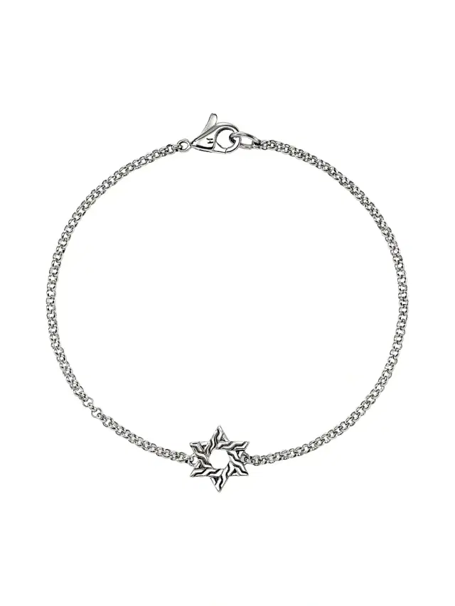 Women's JH Essentials Sterling Silver Star Of David Charm Bracelet - Silver