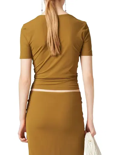 Miu Miu Women's Stretch Jersey Top - Green - Size 0 | Thumbnail 3
