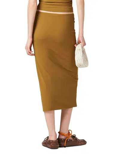 Miu Miu Women's Stretch Jersey Skirt - Green | Thumbnail 3