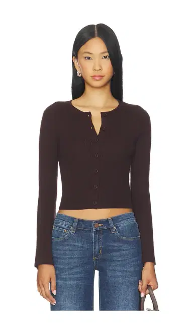GOOD AMERICAN Bell Sleeve Knit Cardigan | Thumbnail 1 GOOD AMERICAN Bell Sleeve Knit Cardigan | Thumbnail 1