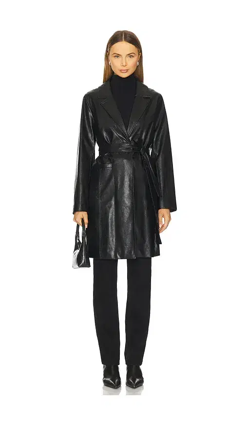 Faux Leather Coat