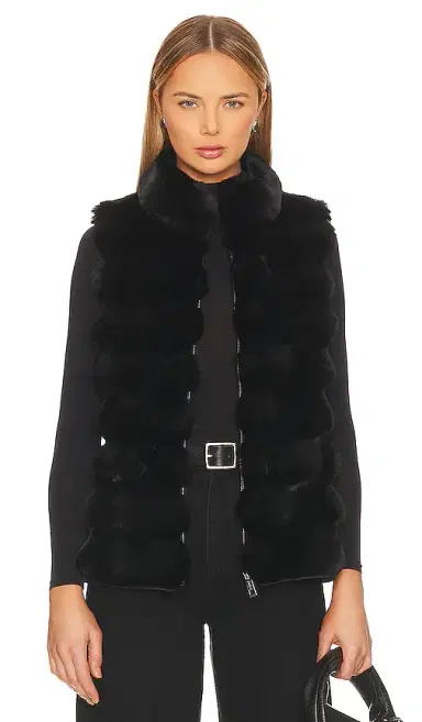 JOCELYN Plush Faux Fur Reversible Vest | Thumbnail 1