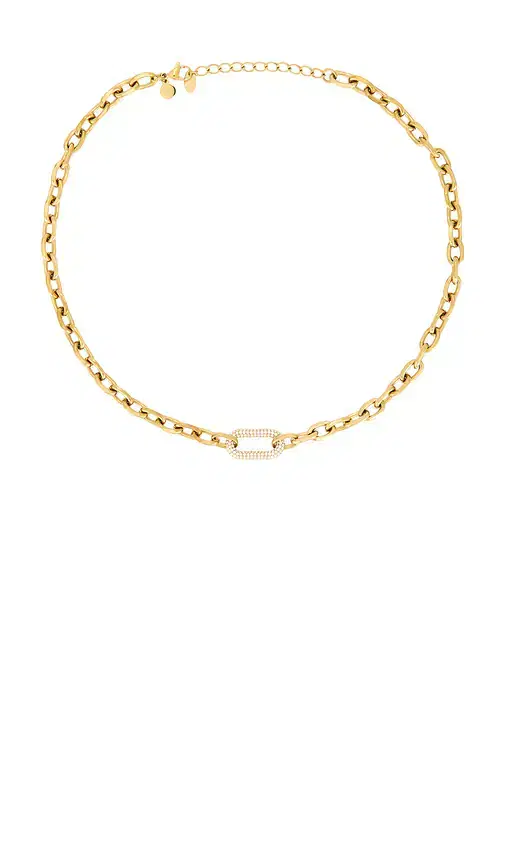 petit moments Pave Carabiner Necklace