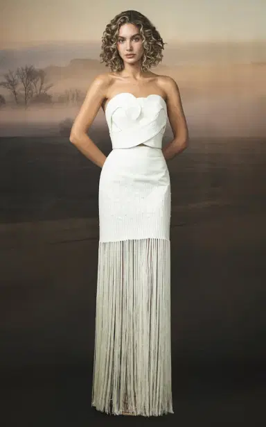 Andres Otalora Aurora Sutil Fringed Cotton Skirt | Thumbnail 2