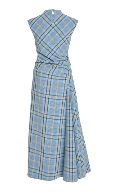 SIMKHAI Burke Draped Midi Dress - Blue | Thumbnail 2