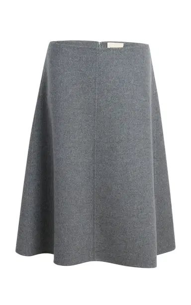 Khaite Nania Mid-Rise Cashmere Knee-Length Skirt | Thumbnail 1