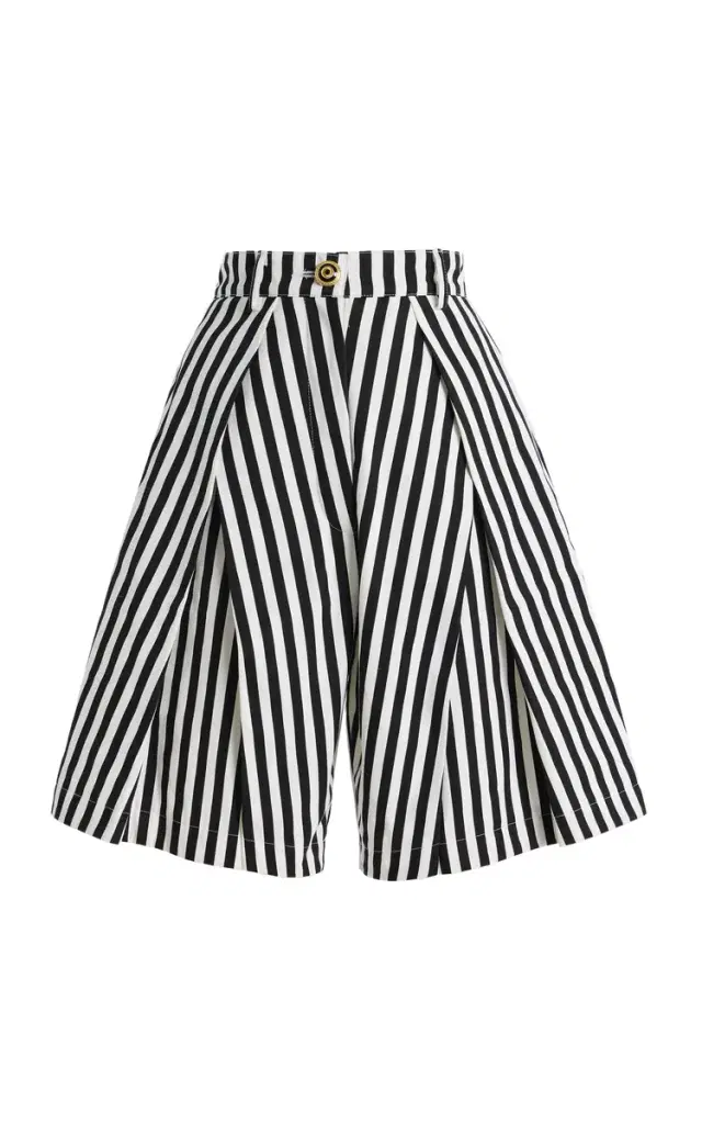 Tolu Coker Pleated Cotton Gabardine Shorts