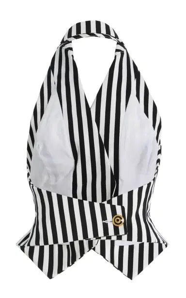 Tolu Coker Striped Cotton Gabardine Waistcoat | Thumbnail 7