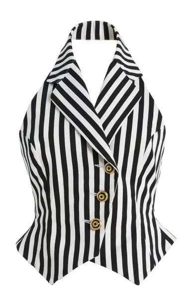 Tolu Coker Striped Cotton Gabardine Waistcoat | Thumbnail 10