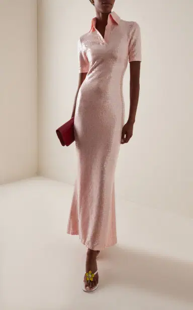 Conner Ives Exclusive La Isla Sequined Jersey Maxi Polo Dress | Thumbnail 2 Conner Ives Exclusive La Isla Sequined Jersey Maxi Polo Dress | Thumbnail 2