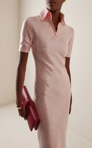 Conner Ives Exclusive La Isla Sequined Jersey Maxi Polo Dress | Thumbnail 3 Conner Ives Exclusive La Isla Sequined Jersey Maxi Polo Dress | Thumbnail 3