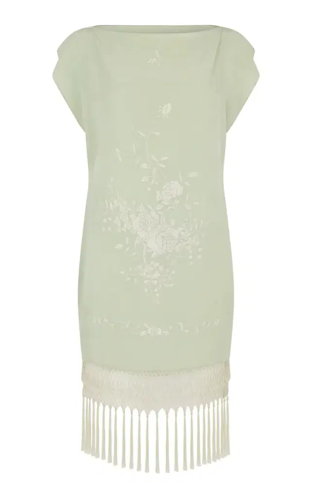 Conner Ives Silk Piano Shawl Mini Shift Dress