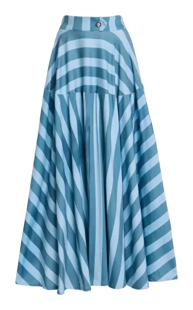 House of Aama Azaka Striped Cotton Midi Skirt | Thumbnail 5