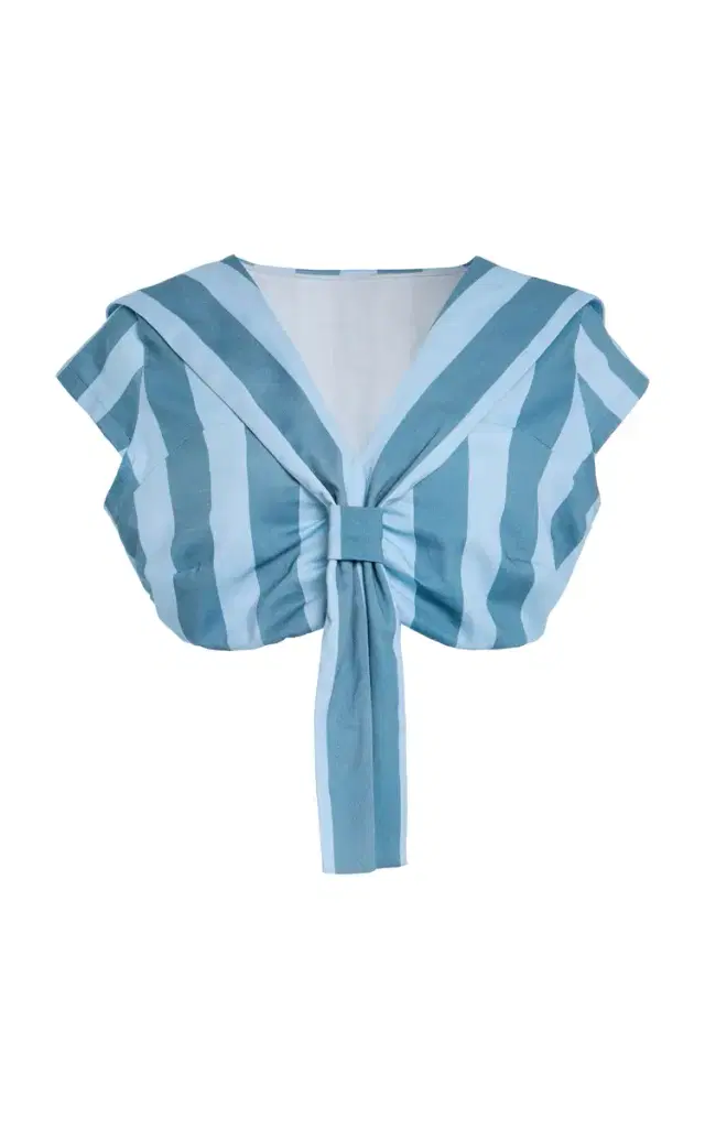 House of Aama Azaka Striped Cotton Crop Top