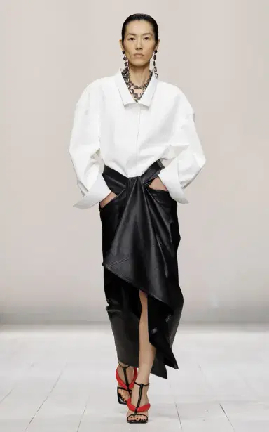 Givenchy Wide-Collared Nappa Leather Shirt | Thumbnail 2