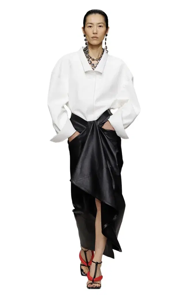 Givenchy Wide-Collared Nappa Leather Shirt