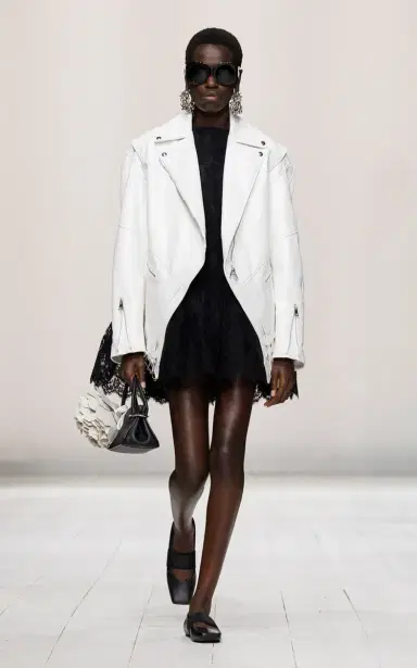 Givenchy Trapeze Tumbled Leather Biker Jacket | Thumbnail 3