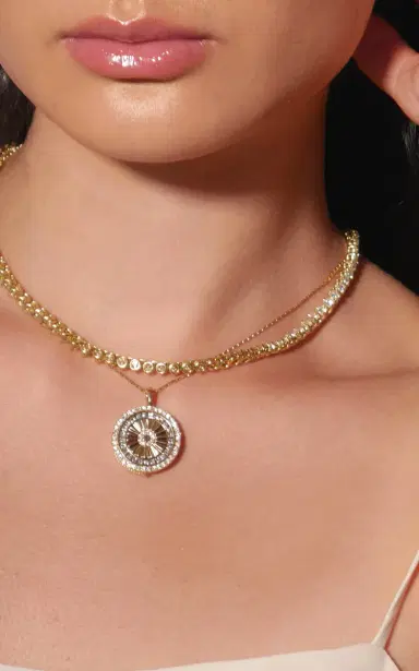 Gwen Beloti 14kt Yellow Gold Woven Essentia Trio Set Diamond Pendant Necklace - Gold - OS - Only At Moda Operandi | Thumbnail 2
