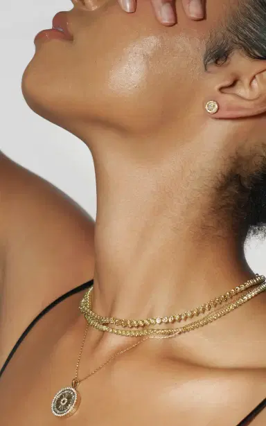 Gwen Beloti 14kt Yellow Gold Woven Essentia Trio Set Diamond Pendant Necklace - Gold - OS - Only At Moda Operandi | Thumbnail 3