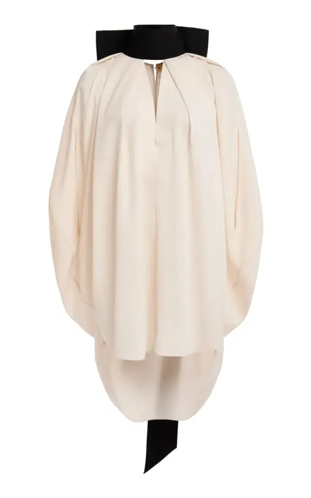 Lanvin Knotted High-Neck Cape Top