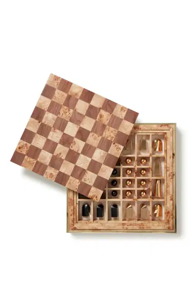 Aerin Shagreen Chess Set; Chocolate W/ Chess Pieces - Brown | Thumbnail 2 Aerin Shagreen Chess Set; Chocolate W/ Chess Pieces - Brown | Thumbnail 2