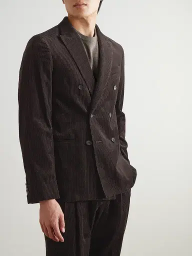 MR P. Slim-Fit Double-Breasted Cotton and Cashmere-Blend Corduroy Tuxedo Jacket - Men | Thumbnail 3