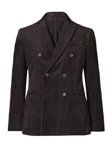 MR P. Slim-Fit Double-Breasted Cotton and Cashmere-Blend Corduroy Tuxedo Jacket - Men | Thumbnail 1