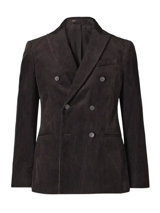 MR P. Slim-Fit Double-Breasted Cotton and Cashmere-Blend Corduroy Tuxedo Jacket - Men