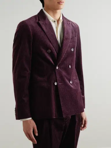 MR P. Slim-Fit Double-Breasted Cotton and Cashmere-Blend Corduroy Tuxedo Jacket - Men | Thumbnail 3