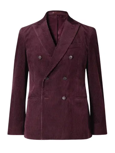 MR P. Slim-Fit Double-Breasted Cotton and Cashmere-Blend Corduroy Tuxedo Jacket - Men | Thumbnail 1