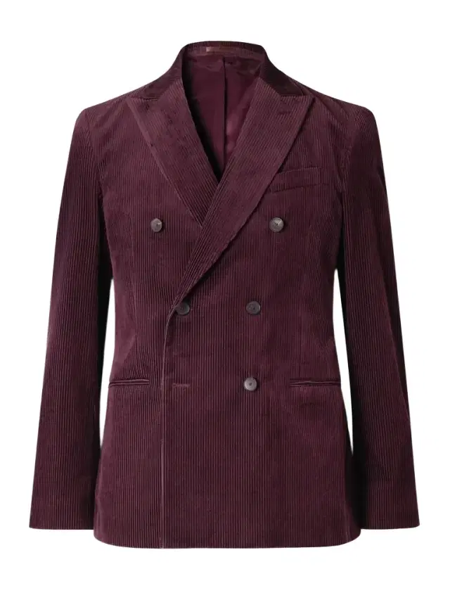 MR P. Slim-Fit Double-Breasted Cotton and Cashmere-Blend Corduroy Tuxedo Jacket - Men