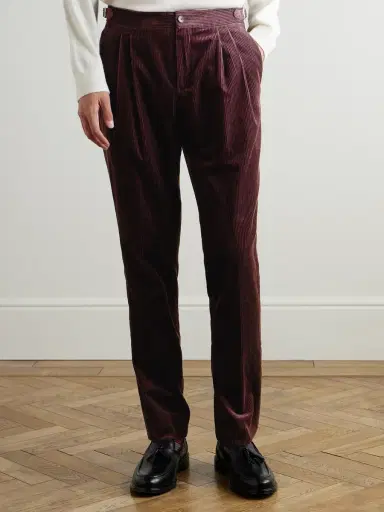 MR P. Slim-Fit Straight-Leg Cotton and Cashmere-Blend Corduroy Tuxedo Trousers - Men | Thumbnail 3