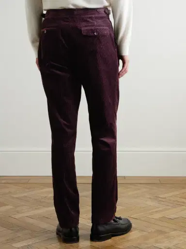 MR P. Slim-Fit Straight-Leg Cotton and Cashmere-Blend Corduroy Tuxedo Trousers - Men | Thumbnail 4