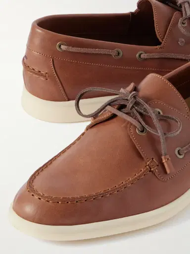 Loro Piana Leather Boat Shoes - Men | Thumbnail 5 Loro Piana Leather Boat Shoes - Men | Thumbnail 5