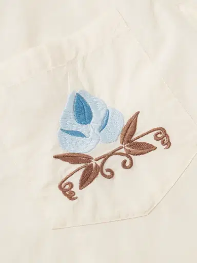 BODE Nouveau Vine Camp-Collar Embroidered Cotton-Poplin Shirt - Men | Thumbnail 4