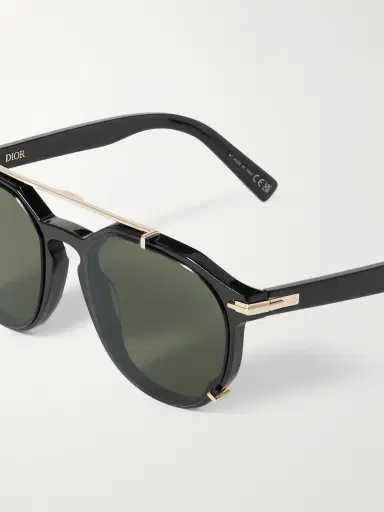 DIOR Eyewear DiorBlackSuit RI Aviator-Style Acetate and Gold-Tone Sunglasses - Men | Thumbnail 3 DIOR Eyewear DiorBlackSuit RI Aviator-Style Acetate and Gold-Tone Sunglasses - Men | Thumbnail 3