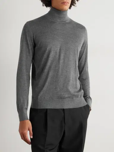 Zegna Cashmere and Silk-Blend Rollneck Sweater - Men | Thumbnail 3 Zegna Cashmere and Silk-Blend Rollneck Sweater - Men | Thumbnail 3