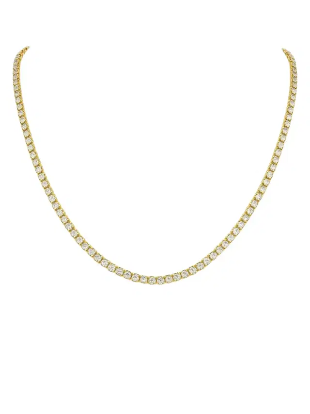Wish Fine Jewelry 6.35ct Diamond 18K Gold Tennis Necklace