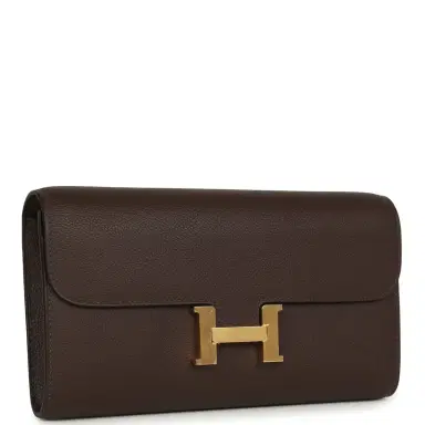 HERMÈS Hermes Constance Wallet To Go Moka Evercolor Gold Hardware | Thumbnail 2 HERMÈS Hermes Constance Wallet To Go Moka Evercolor Gold Hardware | Thumbnail 2
