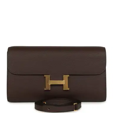 HERMÈS Hermes Constance Wallet To Go Moka Evercolor Gold Hardware | Thumbnail 1 HERMÈS Hermes Constance Wallet To Go Moka Evercolor Gold Hardware | Thumbnail 1
