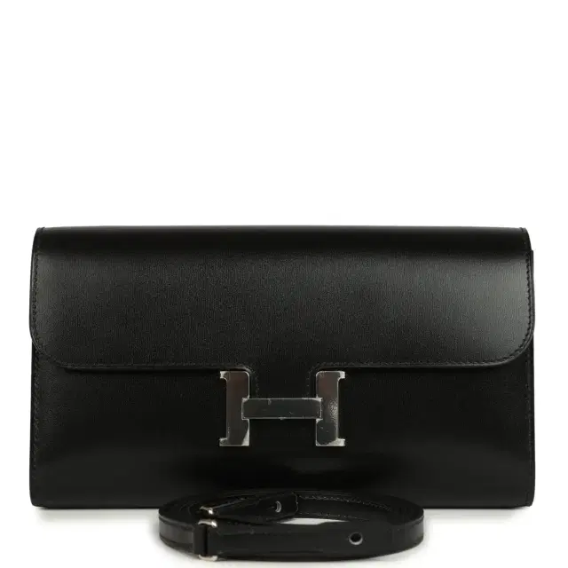 hermes Hermes Constance Wallet To Go Black Box Palladium Hardware