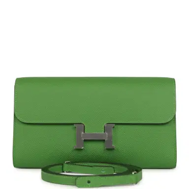 HERMÈS Hermes Constance Wallet To Go Vert Yucca Epsom Palladium Hardware | Thumbnail 1
