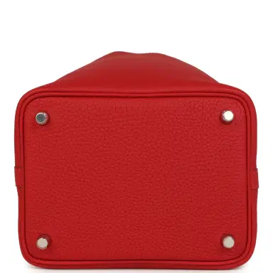HERMÈS Hermes Picotin Lock 18 Vermillion Clemence Palladium Hardware | Thumbnail 6 HERMÈS Hermes Picotin Lock 18 Vermillion Clemence Palladium Hardware | Thumbnail 6