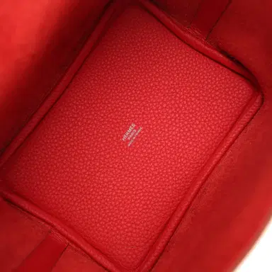 HERMÈS Hermes Picotin Lock 18 Vermillion Clemence Palladium Hardware | Thumbnail 7 HERMÈS Hermes Picotin Lock 18 Vermillion Clemence Palladium Hardware | Thumbnail 7