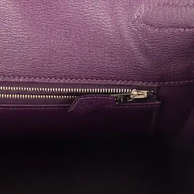 HERMÈS Pre-owned Hermes Birkin 35 Amethyst Shiny Porosus Crocodile Palladium Hardware | Thumbnail 8