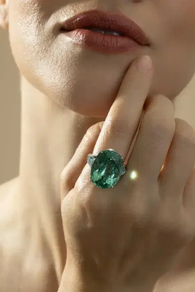 CICADA Aquamarine Tourmaline Diamond Ring | Thumbnail 2