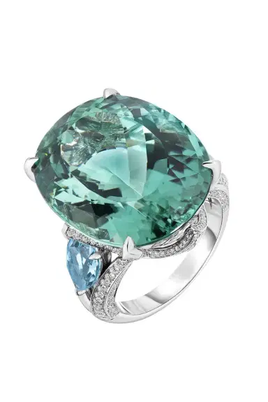 CICADA Aquamarine Tourmaline Diamond Ring | Thumbnail 1