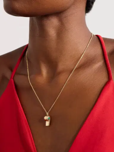 Anita Ko Baby Whistle 18-karat Gold Emerald Necklace | Thumbnail 2 Anita Ko Baby Whistle 18-karat Gold Emerald Necklace | Thumbnail 2