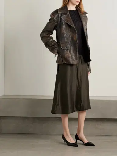 Khaite Nania Satin-twill Midi Skirt | Thumbnail 2